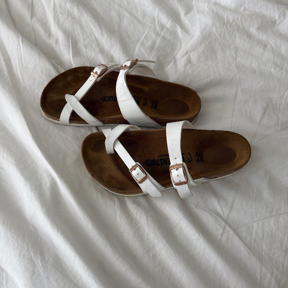 Birkenstock White Cross-Strap Sandals